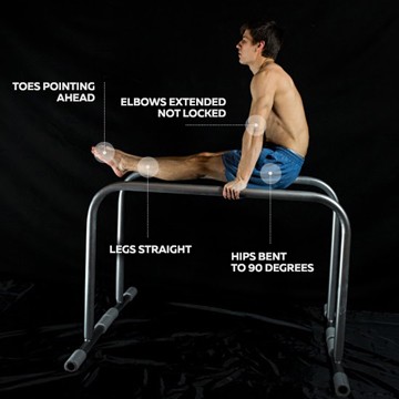 Dip Bar L-sit Hold - Muscle & Fitness